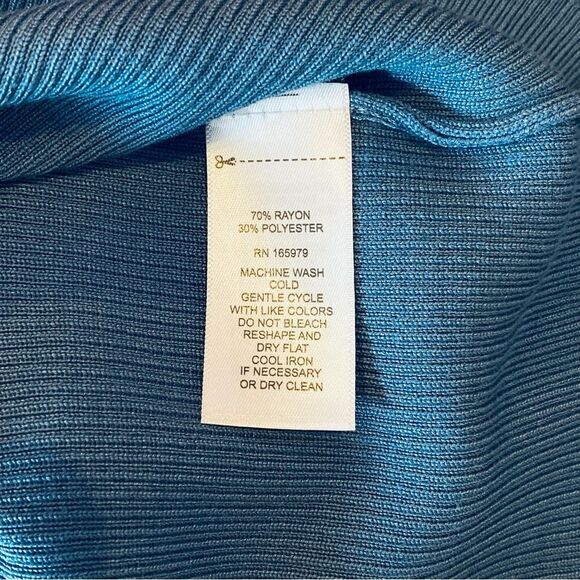 Adrienne Landau Blue & Tan Open Back Dolman Tunic Size XL NWT - Picture 8 of 13